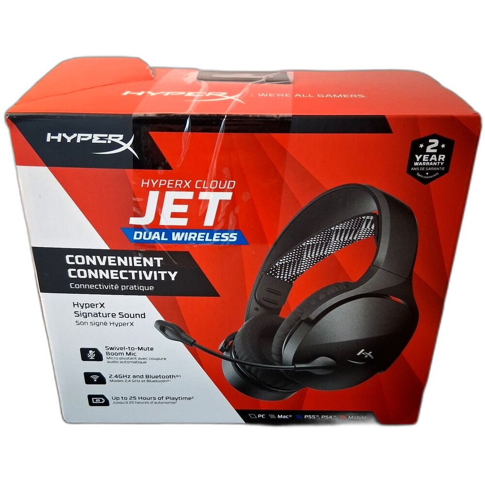 HyperX - Cloud Jet Dual Wireless Gaming Headset for PC, Mac, PS5, PS4 (Open Box)
